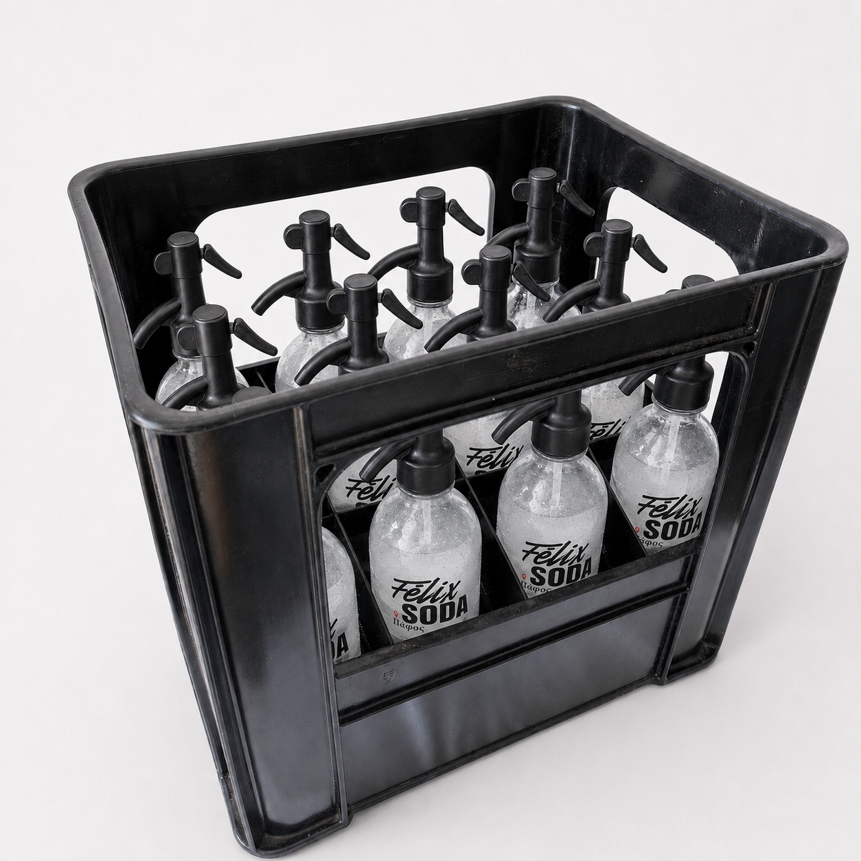 Small Félix Soda crate with twelve one litre bottles